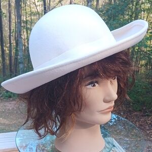 Miss Bierner Vintage Wool Hat Micheal Howard Biege Mid-Century retro USA